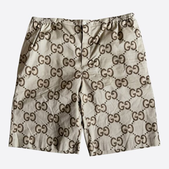 Gucci Beige & Brown Pineapple GG Monogram Shorts